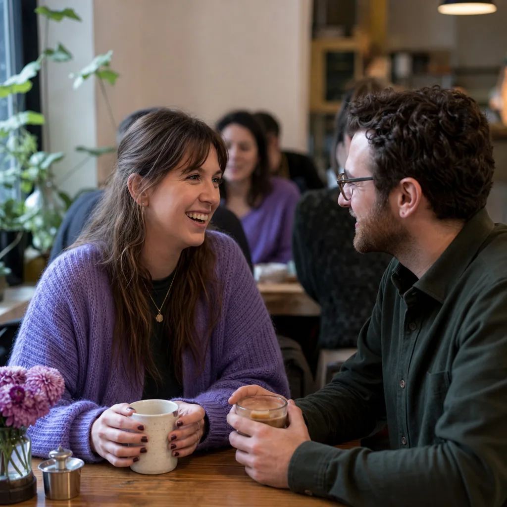 A café table set for two in Dumfries